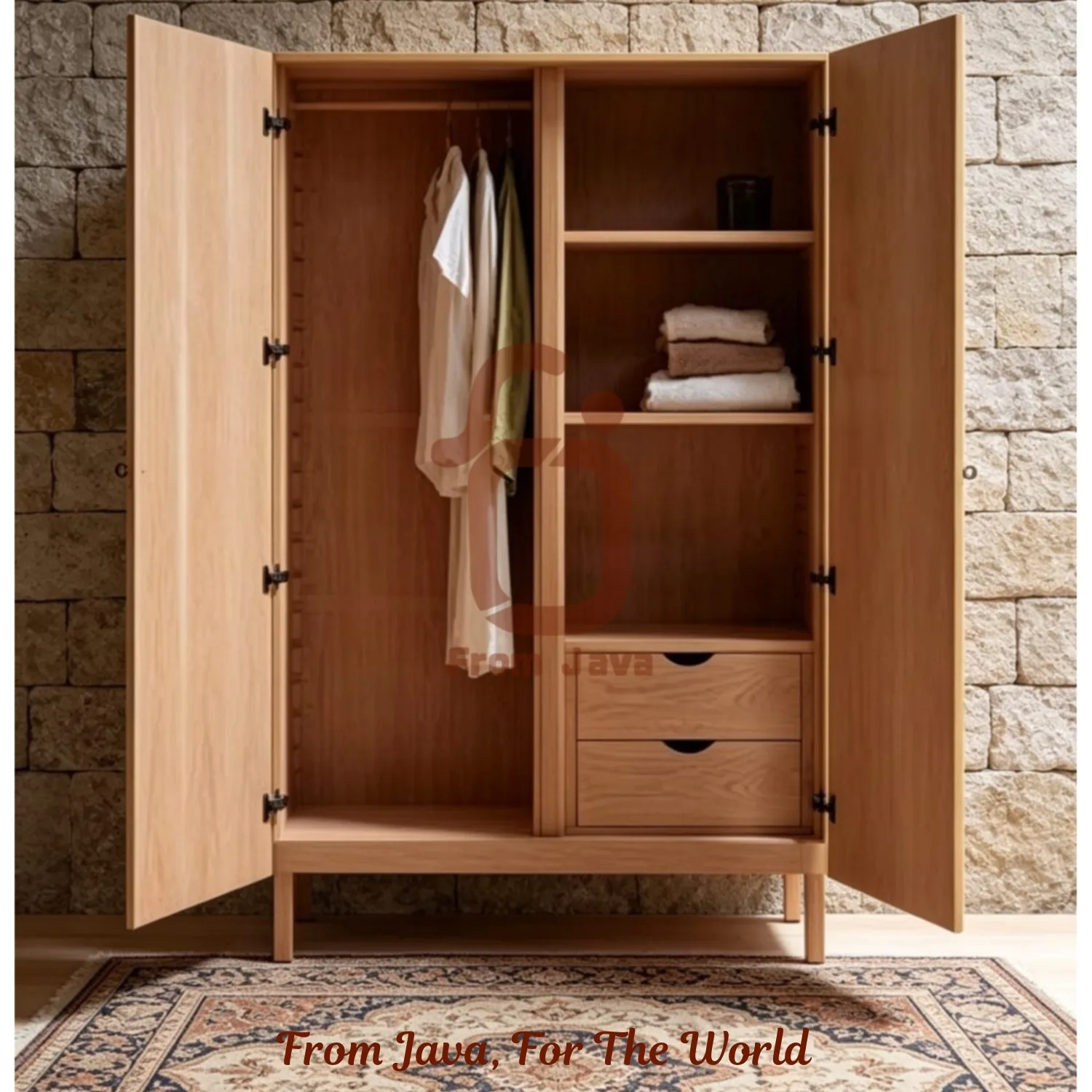 MODERN TEAK STORAGE WARDROBE