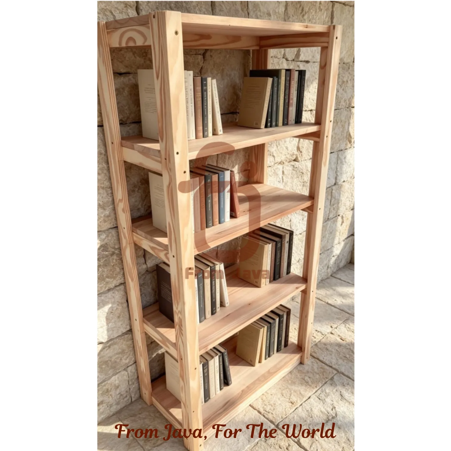 Solid Teak Wood Bookshelf